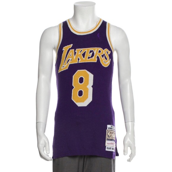 Clot x Mitchell & Ness 96/97 Knit Kobe Bryant Lakers Throwback Jersey Size Small - Picture 2 of 7